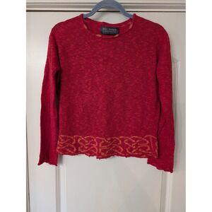 Bill Baber Handmade Scotland Red Celtic Knot Knit Pullover Sweater‎ Womens small
